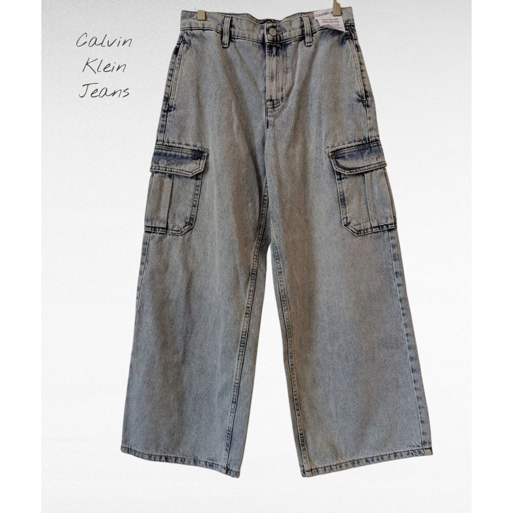 Calvin Klein Jeans Super High Rise Wide Leg Petite jeans   Sz 28P